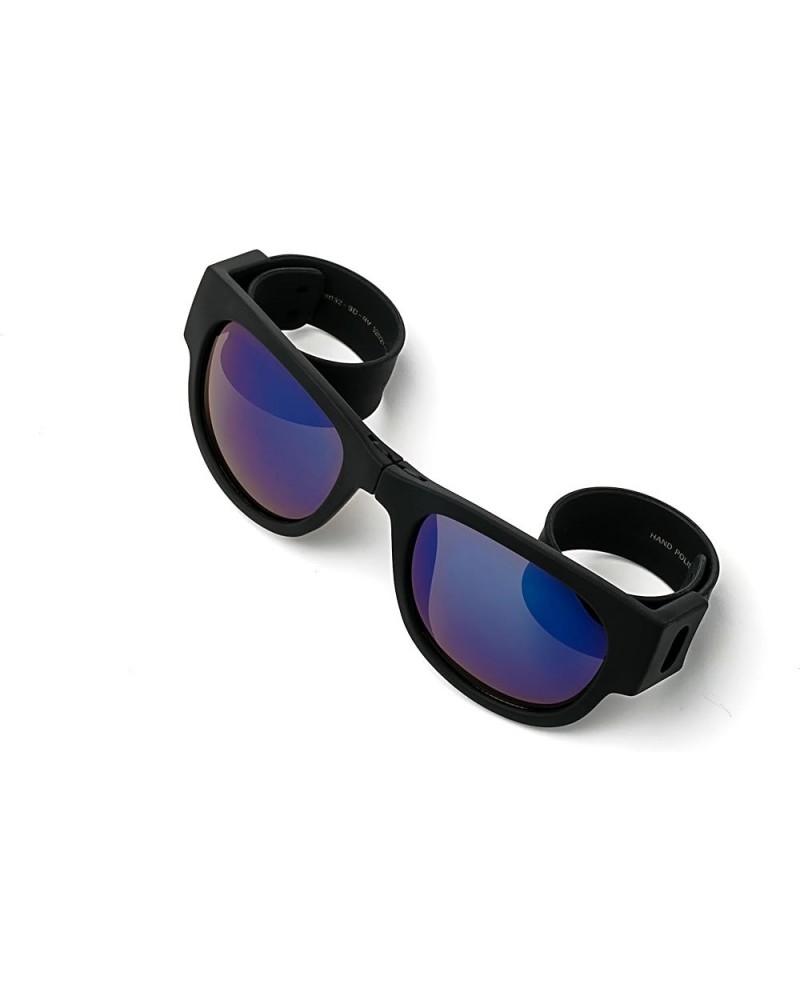 Folding Retro Design for Action Sports Easy to Store Sunglasses Flash/Mirrored Lenses Black Smoke $8.39 Sport