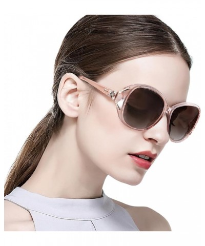 Sunglasses for Women Trendy Polarized Sunglasses Oversized Big Sun Glasses Ladies Shades UV Protection B15 Transparent Brown ...