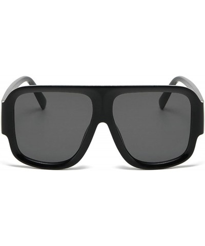 Cool Oversized Sunglasses For Women Men Big Tinted Funky Flat Top Sunglasses Pilot Shield Cool Shades Black $10.54 Aviator