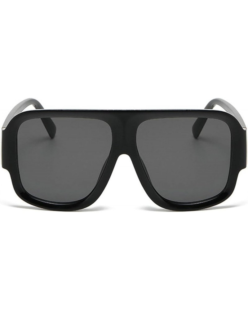 Cool Oversized Sunglasses For Women Men Big Tinted Funky Flat Top Sunglasses Pilot Shield Cool Shades Black $10.54 Aviator