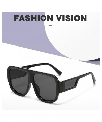 Cool Oversized Sunglasses For Women Men Big Tinted Funky Flat Top Sunglasses Pilot Shield Cool Shades Black $10.54 Aviator