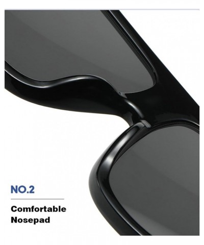 Cool Oversized Sunglasses For Women Men Big Tinted Funky Flat Top Sunglasses Pilot Shield Cool Shades Black $10.54 Aviator