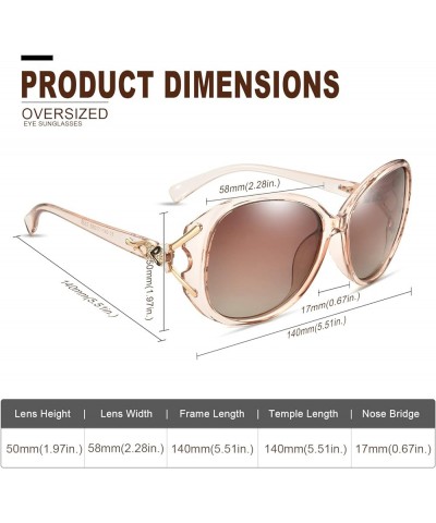 Sunglasses for Women Trendy Polarized Sunglasses Oversized Big Sun Glasses Ladies Shades UV Protection B15 Transparent Brown ...