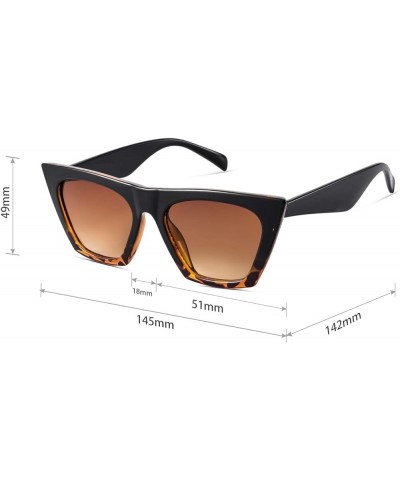 Square Cat Eye Sunglasses for Women Trendy Style Model-SHINE Black Tortoise $10.35 Aviator