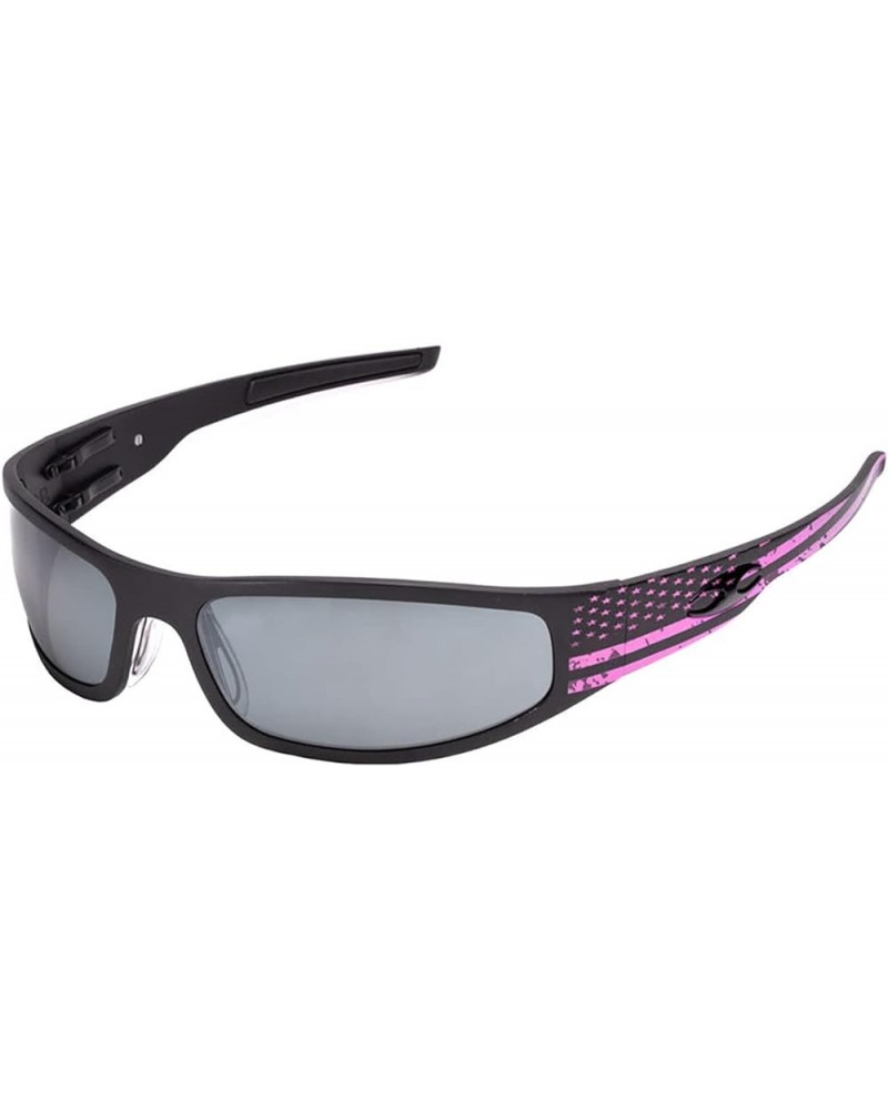 Baby Bagger Transition Mirror Sunglasses with Pink Stars And Stripes Frame Transition Mirror Silver $135.86 Designer