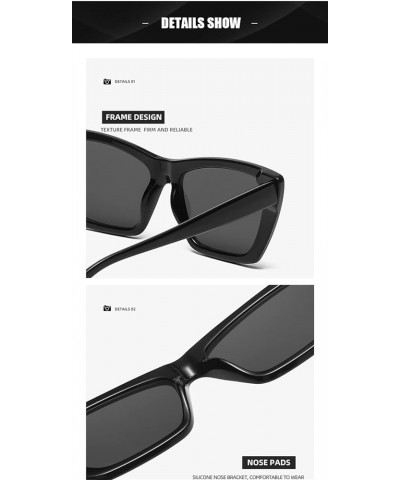 Square Cat Eye Street Shot Sunglasses, Outdoor Holiday Glasses for Men and Women (Color : G, Size : Medium) Medium B $21.22 D...