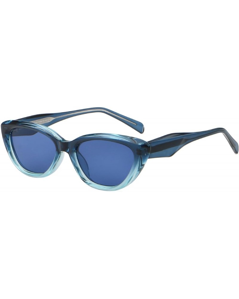 PEOPLE MONTAIN Retro Women's Cat Eye Sunglasses, Metal Core Reinforced Frame, UV400 Protection Gradient Blue/Blue $13.13 Cat Eye