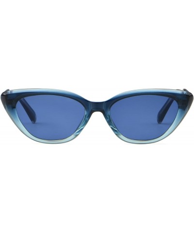 PEOPLE MONTAIN Retro Women's Cat Eye Sunglasses, Metal Core Reinforced Frame, UV400 Protection Gradient Blue/Blue $13.13 Cat Eye