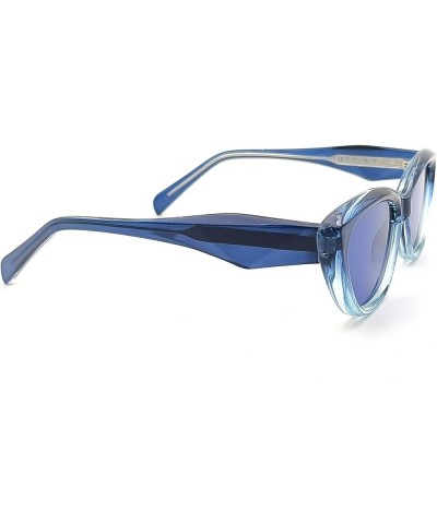 PEOPLE MONTAIN Retro Women's Cat Eye Sunglasses, Metal Core Reinforced Frame, UV400 Protection Gradient Blue/Blue $13.13 Cat Eye