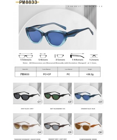 PEOPLE MONTAIN Retro Women's Cat Eye Sunglasses, Metal Core Reinforced Frame, UV400 Protection Gradient Blue/Blue $13.13 Cat Eye