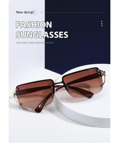 Frameless Fashion Woman Outdoor Retro Vacation Decoration Sunglasses (Color : A, Size : 1) 1 E $13.90 Designer