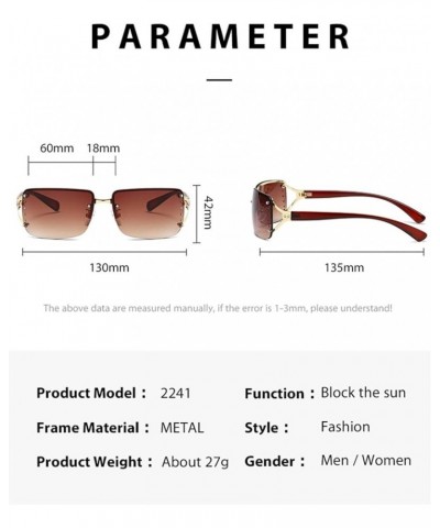 Frameless Fashion Woman Outdoor Retro Vacation Decoration Sunglasses (Color : A, Size : 1) 1 E $13.90 Designer