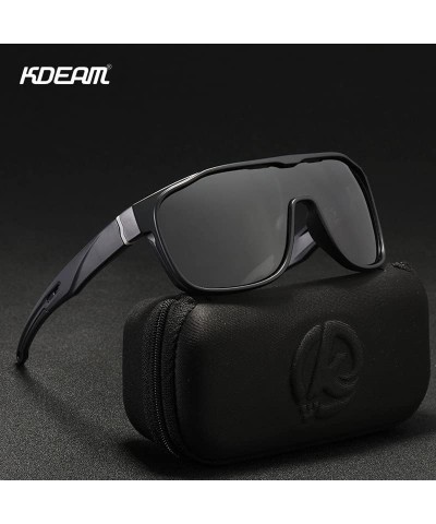 One Piece Shape Polarized Sunglasses Men Sports Shield Glasses Oversized Reduce windage Designed Frame C2 $17.18 Round