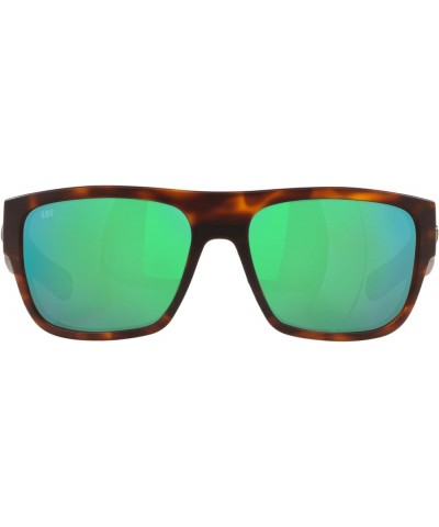 Men's Sampan Rectangular Sunglasses Matte Tortoise/Green Mirrored Polarized-580g $101.79 Rectangular