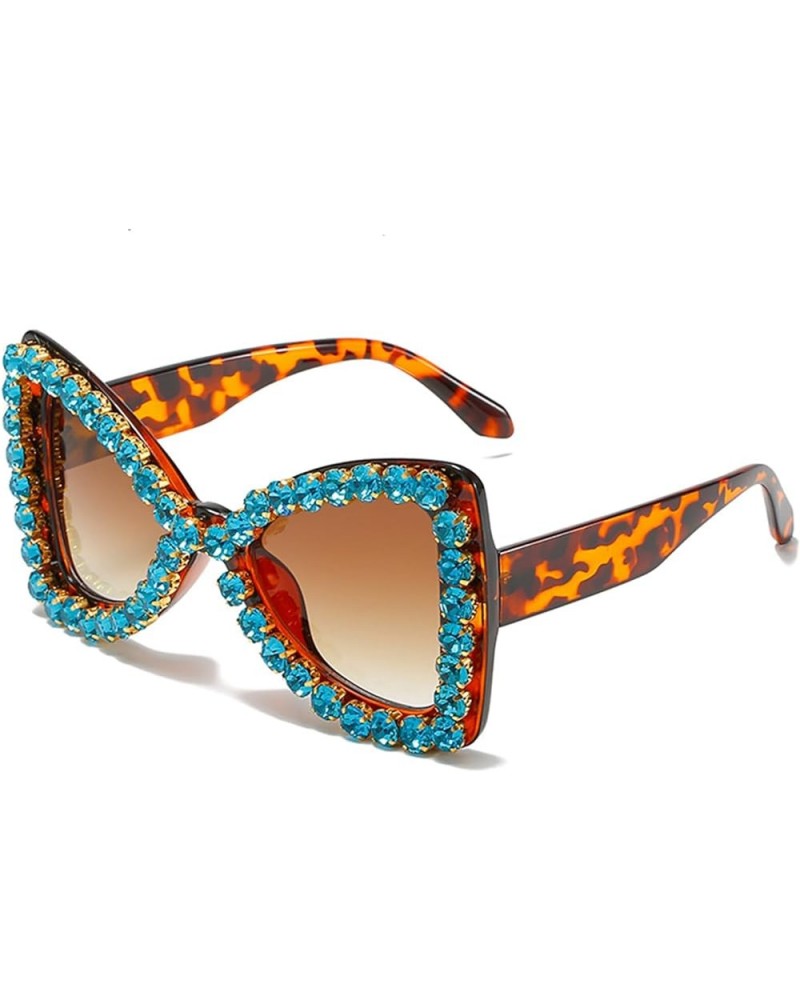 Women's Retro Classic Butterfly Shape Diamond Sunglasses Luxury Diamond Butterfly Sunglasses Leopard-tea $12.09 Butterfly