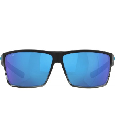 Men's Rincon Fishing and Watersports Rectangular Sunglasses Matte Smoke Crystal/Blue Mirrored Polarized-580g $68.80 Sport