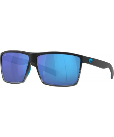 Men's Rincon Fishing and Watersports Rectangular Sunglasses Matte Smoke Crystal/Blue Mirrored Polarized-580g $68.80 Sport