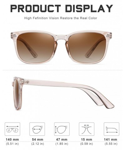 Polarized Sunglasses for Women and Men Classic Trendy Sun Glasses with 100% UV Protection 191 A424 Light Tea | Gradient Tea M...