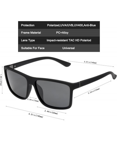 Men's Sports Polarized Sunglasses Square Frame Glasses NP1007 B05 Matte Black/Grey + Matte Brown/Brown $9.85 Square