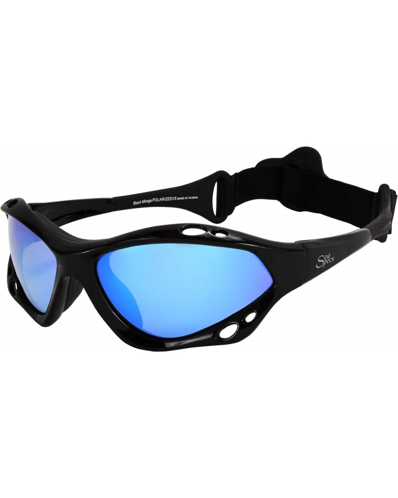 Black Mirage Surfing Kiteboarding Jetskiing Windsurfing Sunglasses with Blue Mirror $31.48 Goggle