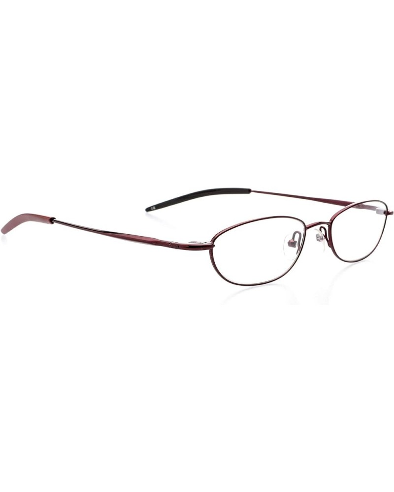 Optical Eyewear - Modified Oval Shape, Metal Full Rim Frame - for Women or Men Prescription Eyeglasses RX Plum Wine $29.98 Oval