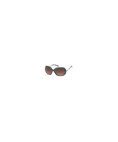 Sunglasses Ladies Cubic Zirconia Floral Designer Glasses Glamour Style tinted 400UV large Brown $11.86 Round