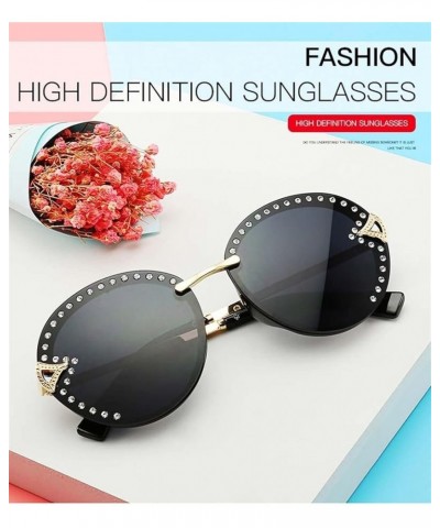 Women's Street Shades with Diamonds Sunglasses Outdoor Vacation Beach Sunglasses (Color : C, Size : Medium) Medium C $19.13 D...