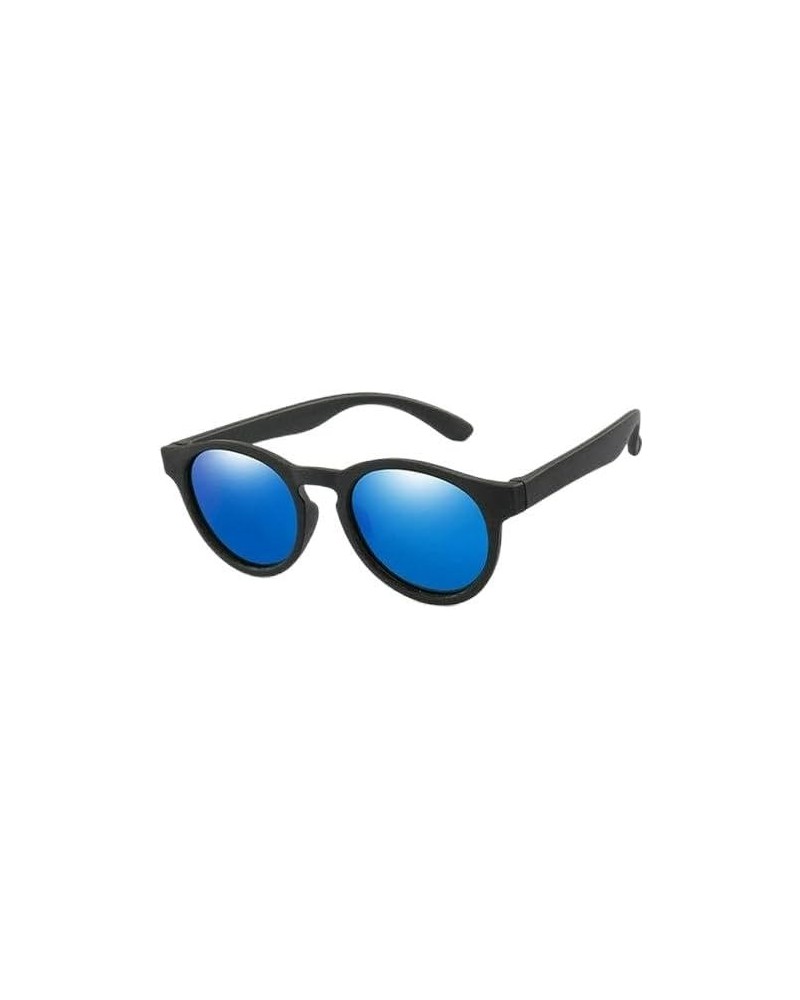 WarBLade Kids Polarized Round Sunglasses Black Frame/Blue Lense $8.24 Designer