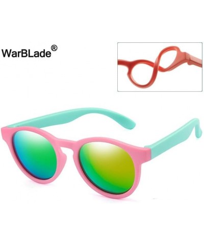 WarBLade Kids Polarized Round Sunglasses Black Frame/Blue Lense $8.24 Designer