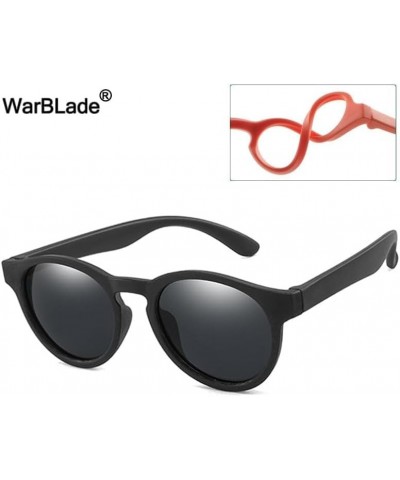 WarBLade Kids Polarized Round Sunglasses Black Frame/Blue Lense $8.24 Designer