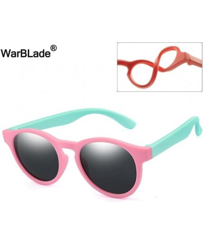 WarBLade Kids Polarized Round Sunglasses Black Frame/Blue Lense $8.24 Designer