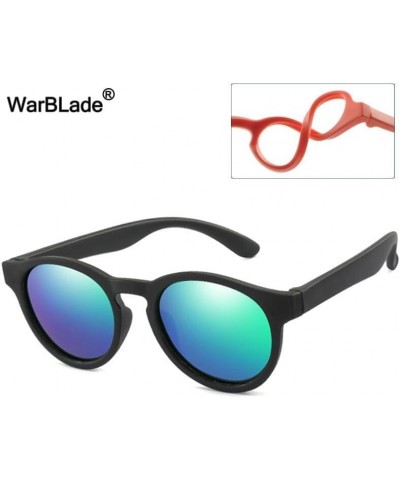 WarBLade Kids Polarized Round Sunglasses Black Frame/Blue Lense $8.24 Designer