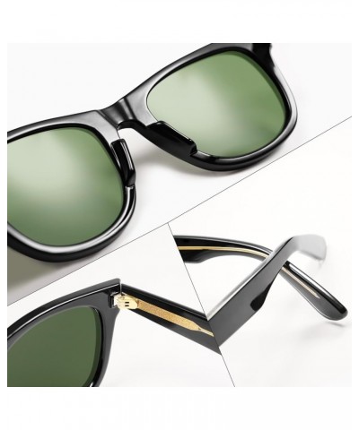 Trendy Square Sunglasses for Men Womens Retro Classic Sun Glasses VL9766 Black/Green $7.64 Square