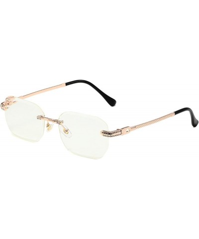 Fashion Rimless Men and Women Sunglasses Vacation Beach Decorative Sunglasses (Color : B, Size : 1) 1 Large $16.21 Rimless