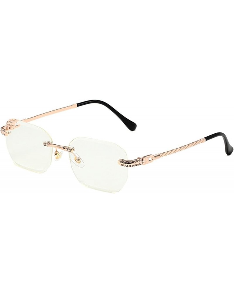 Fashion Rimless Men and Women Sunglasses Vacation Beach Decorative Sunglasses (Color : B, Size : 1) 1 Large $16.21 Rimless