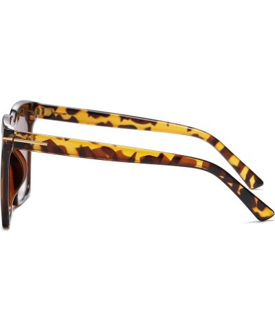 Oversized Square sunglasses for Women Men Black Big Frame Shades Outdoor Sun Glasses UV400 Protection A3 Leopard/Brown Gradie...