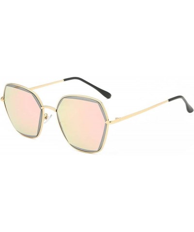 Polygonal Metal Men's and Women's Sunglasses, Outdoor Street Shot Glasses (Color : E, Size : Medium) Medium C $21.65 Designer