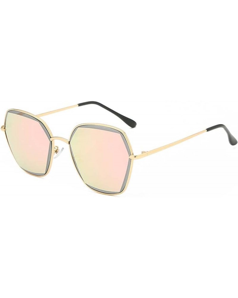 Polygonal Metal Men's and Women's Sunglasses, Outdoor Street Shot Glasses (Color : E, Size : Medium) Medium C $21.65 Designer