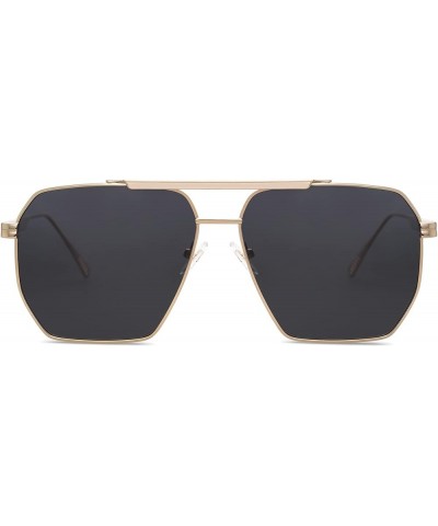 Retro Oversized Square Polarized Sunglasses for Women and Men Vintage Shades UV400 Classic Large Metal Sun Glasses Gold $9.23...