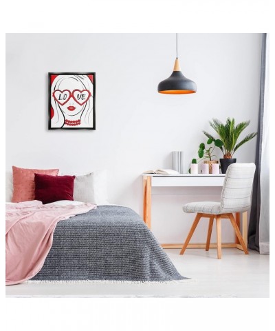 Fashionable Heart Sunglasses Love Design Trendy Woman Floating Framed Wall Art, Design by Martina Pavlova Black Floater Frame...