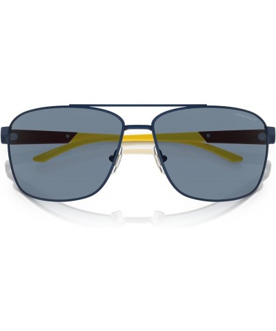 Men's an 3089 Aviator Sunglasses Beverlee Matte Dark Blue Dark $33.91 Aviator