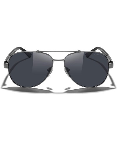 Aviator Sunglasses for Men Women Polarized Shades Acetate Temple S8528 Gray Frame/Black Lens/Black&sivler Temples $15.30 Desi...