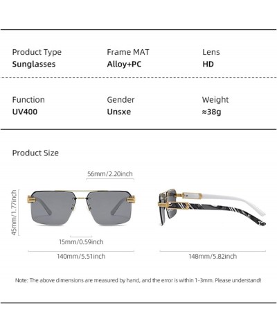 Fashionable Outdoor Sunglasses with A Large Square Frame for Men and Women (Color : A, Size : 1) 1 E $12.56 Designer