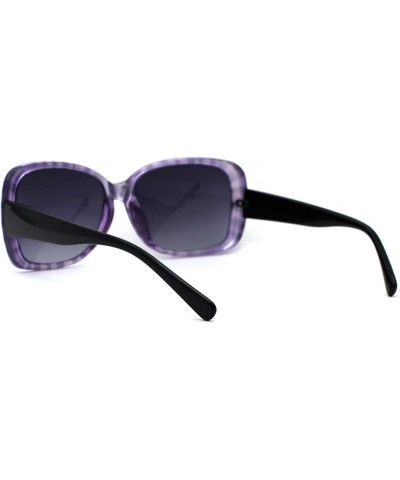 Womens Rectangular Iridescent Tiger Print Thick Plastic Butterfly Sunglasses Purple Tiger Smoke $8.82 Rectangular