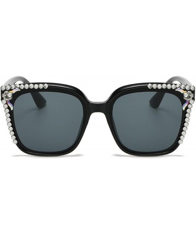 Square Rhinestone Sunglasses for Women Men Trendy diamond Sunglasses Luxury bling bling Party Sun Glasses Eyewear Black $11.0...