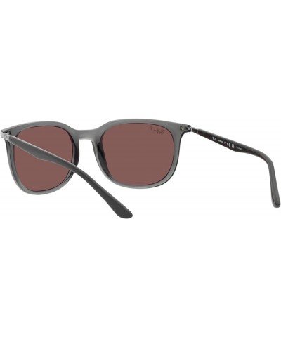 RB4386f Low Bridge Fit Square Sunglasses Transparent Green/Polarized Dark Violet $53.82 Square