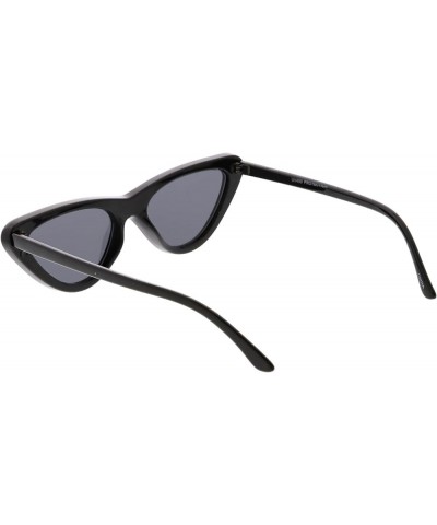 Women's Small Thick Neutral Colored Flat Lens Cat Eye Sunglasses 51mm C01 | Black / Smoke $9.71 Cat Eye