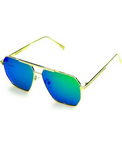 New Oversized Polarized Aviator Hexagon Sunglasses for Women Men Vintage Shades UV400 Classic Large Metal Gold/Blue $11.78 Av...