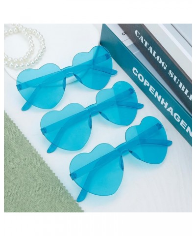 Heart Shaped Sunglasses, Party Glasses, 3 Pairs, Heart Shaped Glasses, Heart Sunglasses, Colorful Sunglasses Lake Blue $6.48 ...