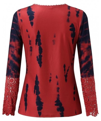 Womens Fall Side Split Sweatshirt Long Sleeve Crewneck Pullover Sweaters Fashion Fall Winter Clothes 2023 738-awyqg-red-c $12...